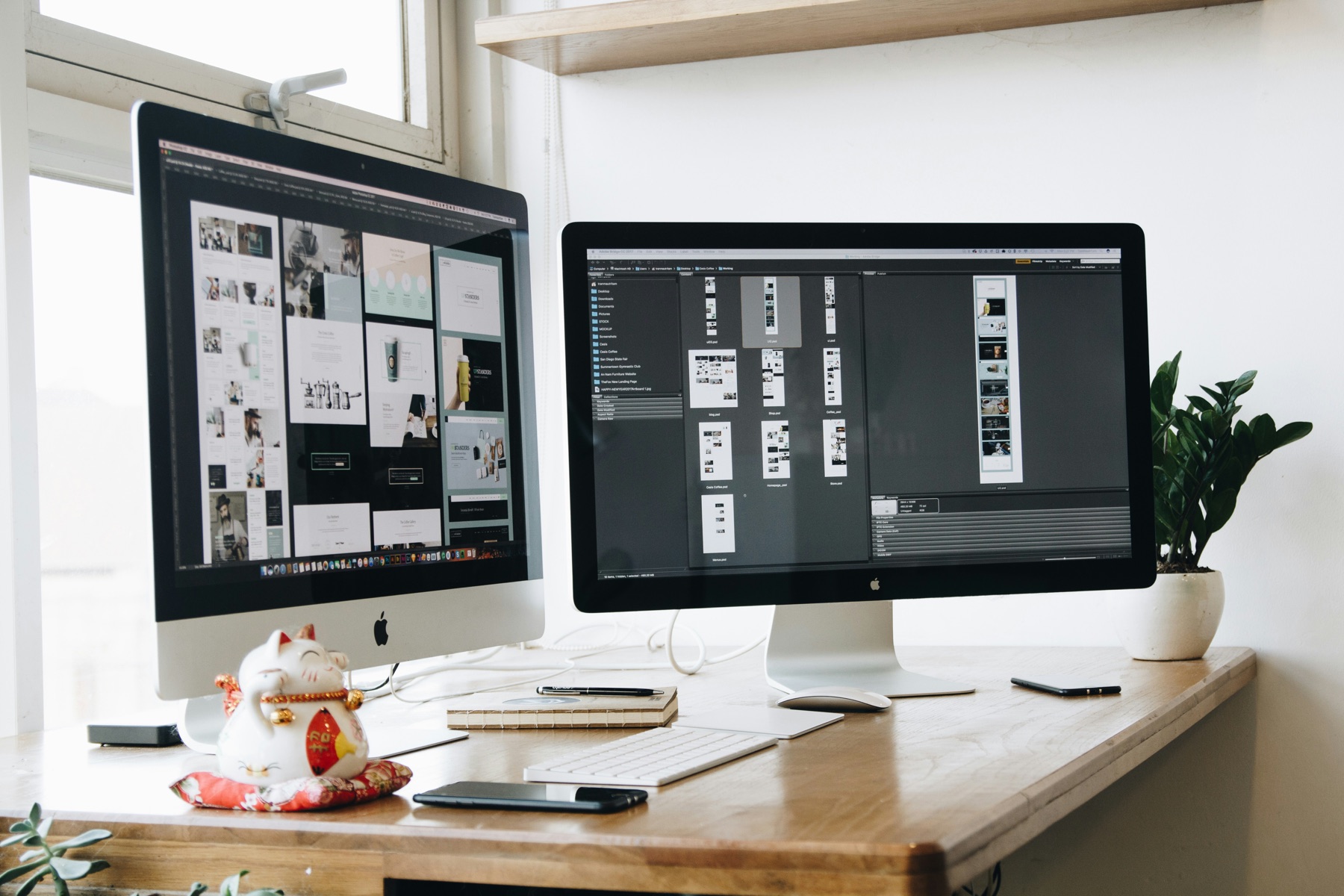 A finished digital design system displayed across two studio monitors